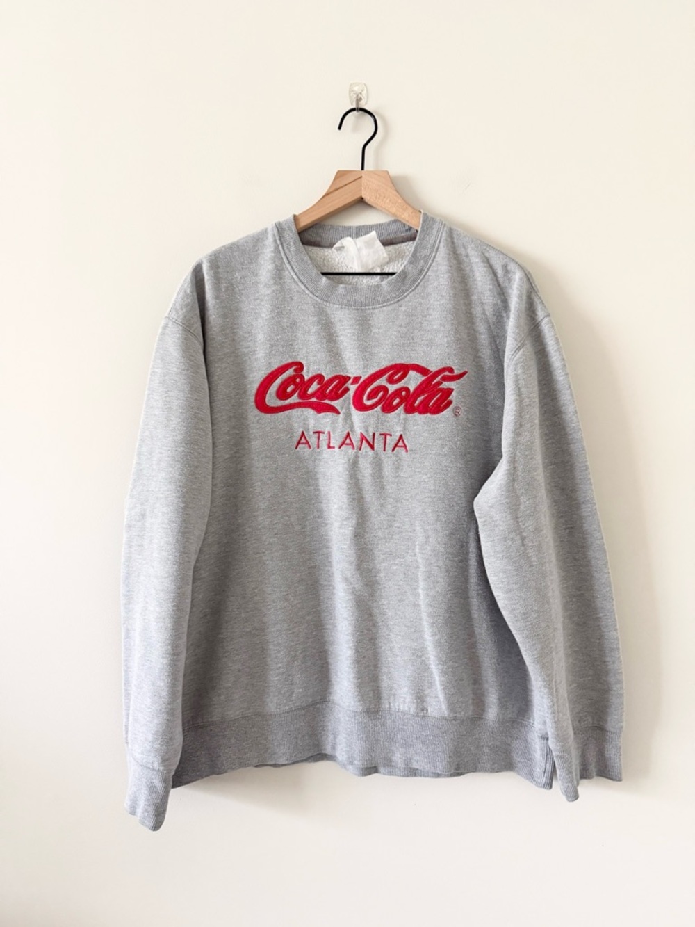 Coca Cola Atlanta Gray Crewneck Sweater Size L